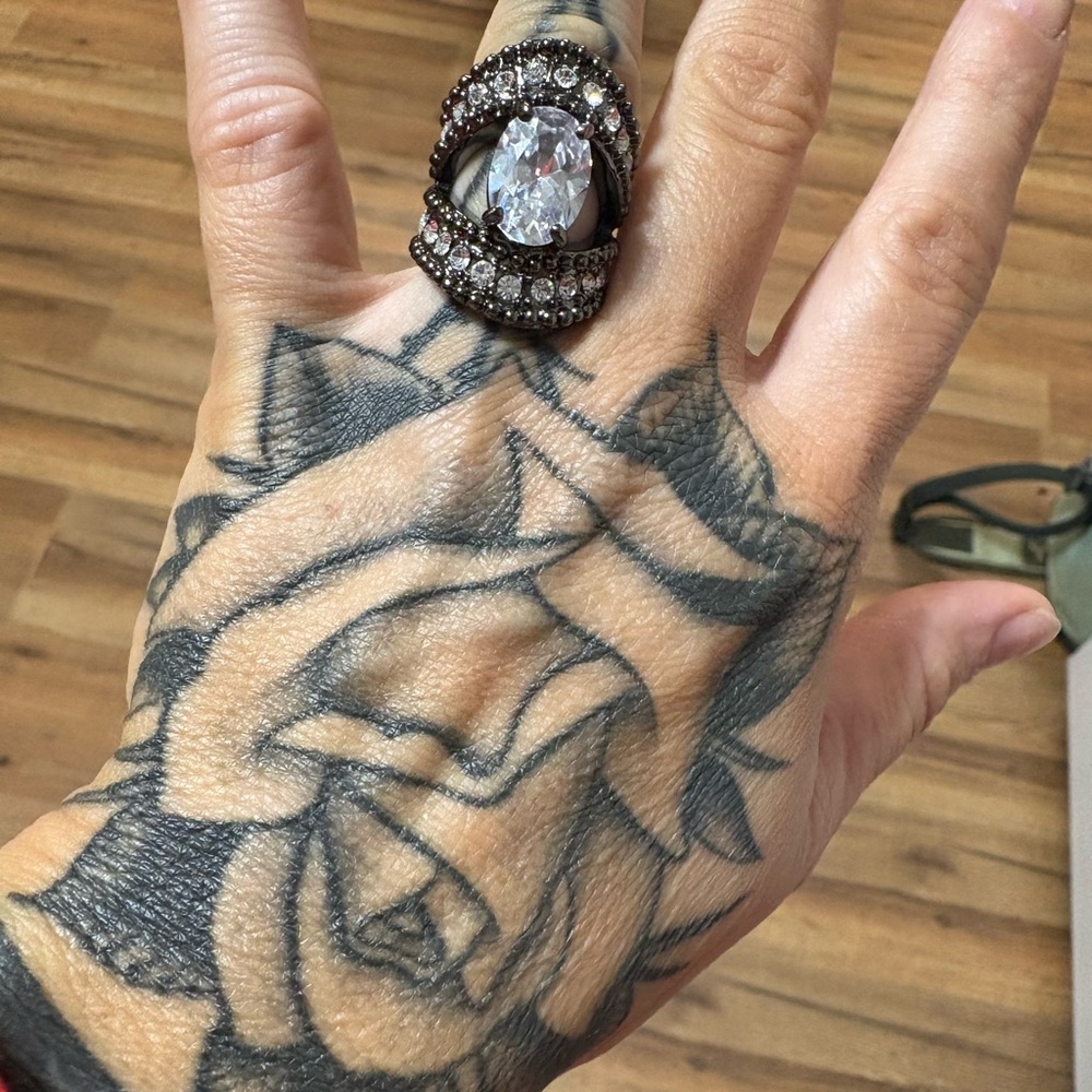 Park Lane Black and Silver Statement Ring